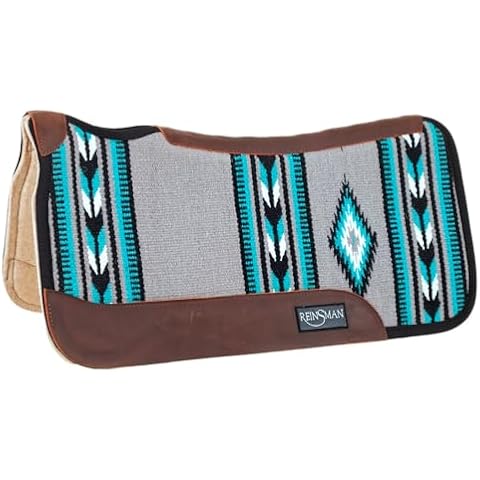 Reinsman APEX Ranahan Wool Soft Breathable Shock-Absorbing Fleece-Lined Moisture-Wicking Contoured Back Protection Wither Relief Horse Riding Saddle Pad, Big Sky Cover