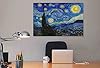 Artley Prints Starry Night by Vincent Van Gogh Canvas Print Abstract Home Decoration Modern Framed Pictures Oil Painting Reproduction 40 x 30cm (16 x 12 inches) A3 #2
