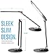NUNET LED Desk Lamps for Home Office,Piano Lamp for Upright Piano,Rotatable Aluminum Desk Lamps with USB Charging Port,Eye-Caring Reading Light/3 Lighting Modes/Brightness Adjustable Lamp,Black