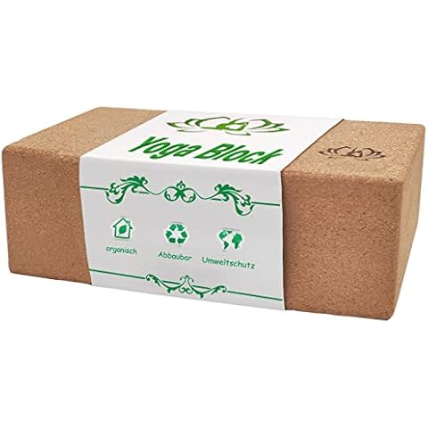 Yoga Block Cork Set of 1, Non-Slip Yoga Block Made of Pure Natural Cork, Yoga and Pilates Yoga Accessories, to Support Movement and Correct Your Posture (1 Block) Cover