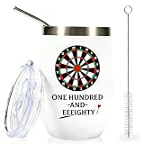 teokyat Taza de dardo One HUNDRED-AND-EEEIGHTY Hombre con un dardo con texto en alemán "One Hundred-and-EEEIGHTY", idea de regalo