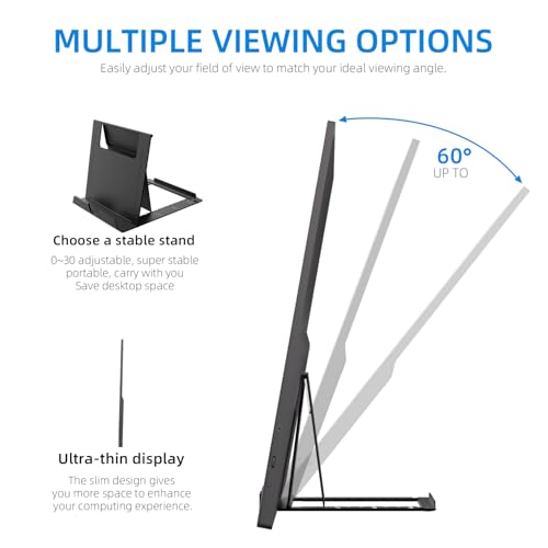 Image of 15.6-inch Portable Monitor, FHD 1080P, Ultra-Slim, Eye Care, External Second Screen, Compatible with laptops, PCs, Mac, and Xbox