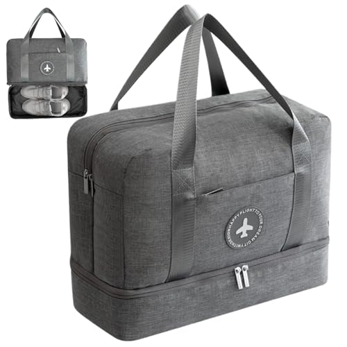 Duffle Bag 12x15x7 Inch Carry On Bag Waterproof Large Capacity Travel Wet ＆ Dry Seperation Gym With Shoes Compartment For Workouts, Travel, Sports Carry On