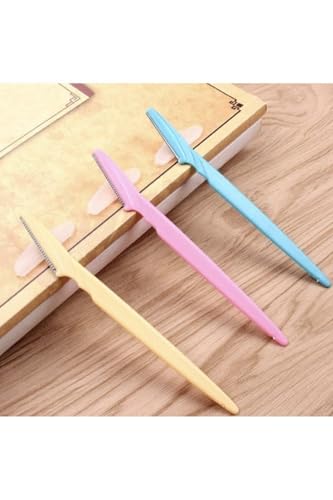 3'lü Set Profesyonel Kaş Usturası, Jiletli Yedek Bıçaklı Kaş Düzeltici ve Şekillendirici