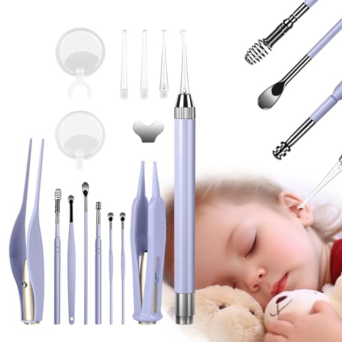 Ear Wax Removal with Light, 15-in-1 Pack Ear Cleaning Kit for Kids Adults