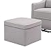 DaVinci Owen Upholstered Swivel Glider with Side Pocket and Storage Ottoman in Grey with Cream Piping, Greenguard Gold Certified