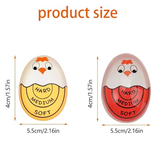 JINJUMEI 4 Stück Eieruhr zum Mitkochen(Weich/Mittel/Hart) Farbwechsel Eieruhren Wiederverwendbare Egg Timer Wählen Sie die Eierreife Basierend auf der Farbe Geeignet für Zuhause, Schule, Restaurant – Bild 3