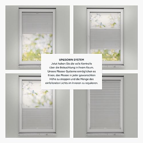 Estika Wabenplissee ohne Bohren nach Maß – Thermo- und Verdunkelungsplissee, Premium Klemmfix (8–28 mm), erhältlich in verschiedenen Breiten (30–129 cm) und Höhen (50–149 cm). Montagezubehör inklusive