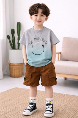 Image of Bold N Elegant Cotton Cute Cartoon Printed Half Sleeve T-Shirt And Shorts Clothing Set For Infant Toddler Baby Boy Girl