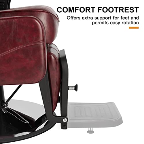 Artist Hand Barber Chair Hydraulic Recline Barber Chairs Salon Chair For Hair Stylist Tattoo Chair Heavy Duty Barber Salon Equipment (Red) #TOP7