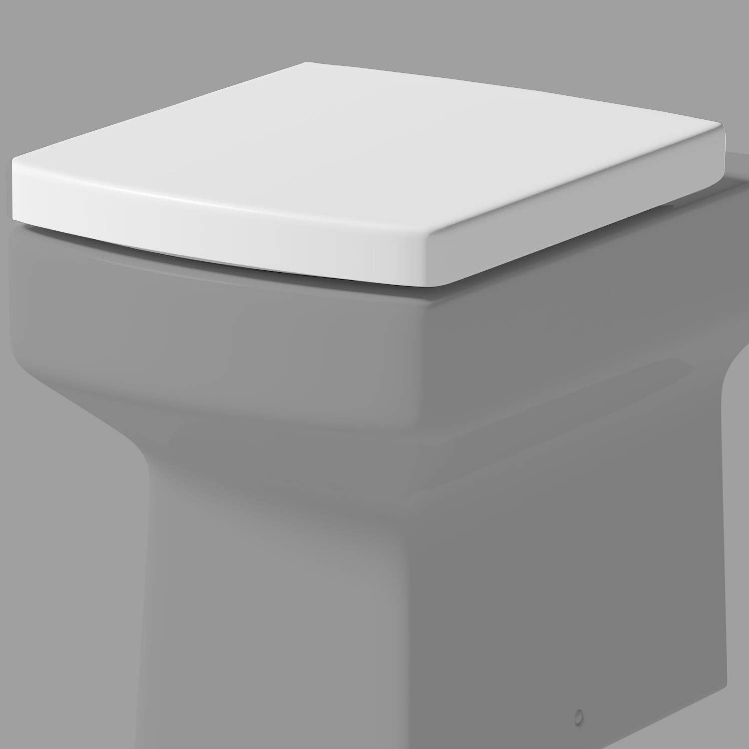 Baystone White Square Soft Close Toilet Seat Top Fix Quick Release Hinges Wc