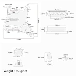 Pickguard précâblé 3 plis SSS pour guitare électrique Noir - Les Beatles, Paul McCartney, John Lennon, RIngo Starr, George Harrison Pickguard précâblé 3 plis SSS pour guitare électrique Noir – Image 2