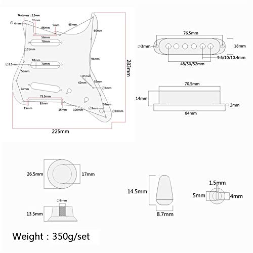 Pickguard précâblé 3 plis SSS pour guitare électrique Noir - Les Beatles, Paul McCartney, John Lennon, RIngo Starr, George Harrison Pickguard précâblé 3 plis SSS pour guitare électrique Noir – Image 3