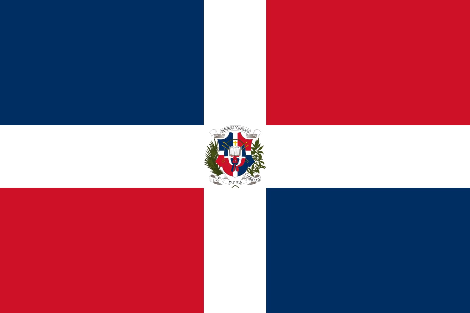 Drapeau Dominican First Republic grand modèle anti-déchirure à œillets métalliques