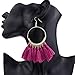 Unijew 9 Pairs Tassel Hoop Earrings