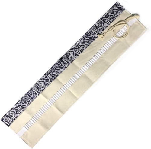 Image of Canvas Pencil Wrap Case, 72 Holes Colored Pencil Roll Holder Storage Pouch for Office (72 Holes, Deepblue)