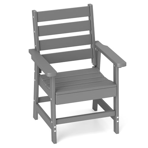 GREENVINES Outdoor Dining Chair | HDPE | Patio Chairs | All-Weather | Grey 1-Chair Grey