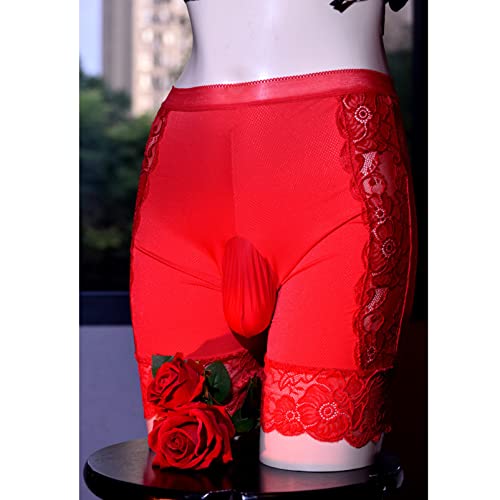 LESOYA Men's Sexy Breathable Panties Ice Silk Boxer Briefs Shorts High Elastic Trunks Underwear with Sheath3