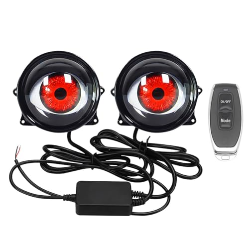 Tongexng-1Pcs/2Pcs dynamic big eye lights dynamic big eyeball fog lights 6 modes dynamic big eye lights on fog lights LED color adjustable 12v demon eyes suitable for any car model (2 pack)