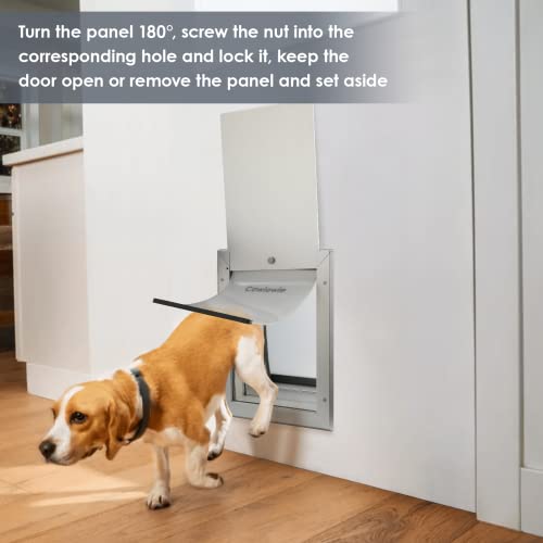 Cowiewie Pet Door With Aluminum Alloy Frame, Telescoping Tunnel Dog Door For Wall, Extreme Weather Dual Silicone Flap Fits Interior & Exterior Doors/Walls, Silent Lockable - Large #TOP7