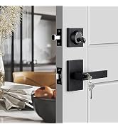 Haidms Black Exterior Door Lock Set With Deadbolt, Matte Black