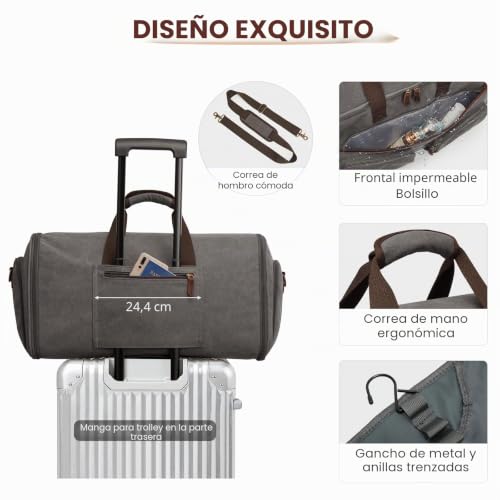 Miniatura 4 de S-Zone 3 En 1 Unisex Bolsa De Ropa Convertible De Lona Bolsa Para Traje Con Bolsa De Aseo Para Viajes Vacaciones Cortas Almacenamiento De Viajes De Negocios