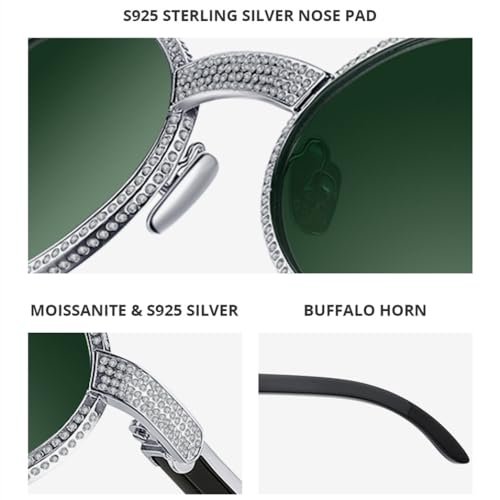 MUTYNE Silver Diamonds Glasses Men Sunglasses Women Buffs Eyewear,Clear,one size - Image 5