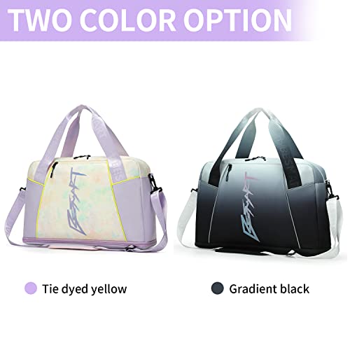 Be Smart Tie-Dye Travel Duffel Bag With Shoes Pockets, Casual Yoga Package With Tpu Waterproof Compartment, Lightweight Tote Shoulder Sport Gym Bag For Camping, Hiking, Outdoor #TOP2