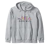 memphis skyline tennessee acquerello souvenir regalo felpa con cappuccio