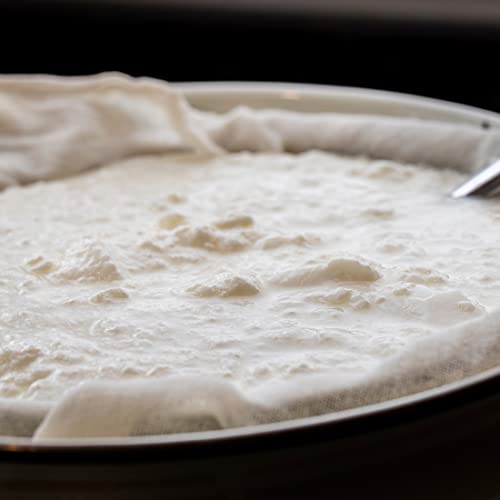 Foto von Passiertuch Wiederverwendbar Käsetuch 5 Stück Seihtuch Ungebleichte Filtertuch zum Abseihen von Flüssigkeiten Backen Käse Machen 50X50CM
