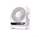 Ventilatore da tavolo ricaricabile alimentato tramite USB, offre 199 livelli di flusso d'aria 35 dB funzionamento silenzioso inclinazione di 120 gradi e durata di 18 ore per uso quotidiano (bianco)