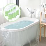AGPTEK 10 Pack Disposable Bathtub Cover Liner, Large Size (102 x47 Inch) Bathtub Lining Plastic Bag with Individual Package for Travel/Salon/Spa/Household/Hotel Bath Tubs