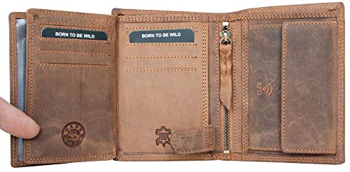 FLW-HL Natural Strong Genuine Leather Wallet with a Carp4
