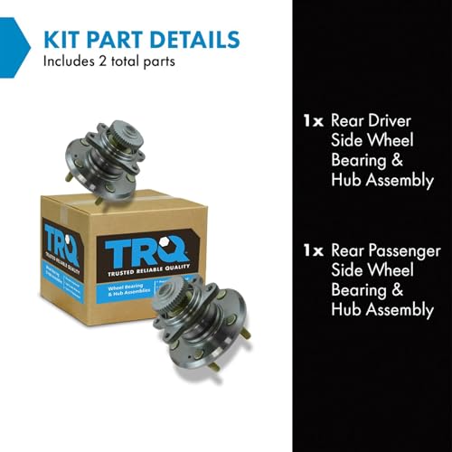 Image of TRQ Rear Left and Right Wheel Bearing and Hub Assembly Set 2 Piece Compatible with 2006-2009 Hyundai Sonata 2006 Kia Optima 4 Wheel ABS Brakes 5 Lug Wheels 2007-2008 Optima 2009-2010