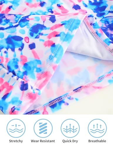 Image of TENVDA Girls Swimsuit Long Sleeve Rash Guard Sets UPF 50+ Two Piece Bathing Suits Size 3-12 Years