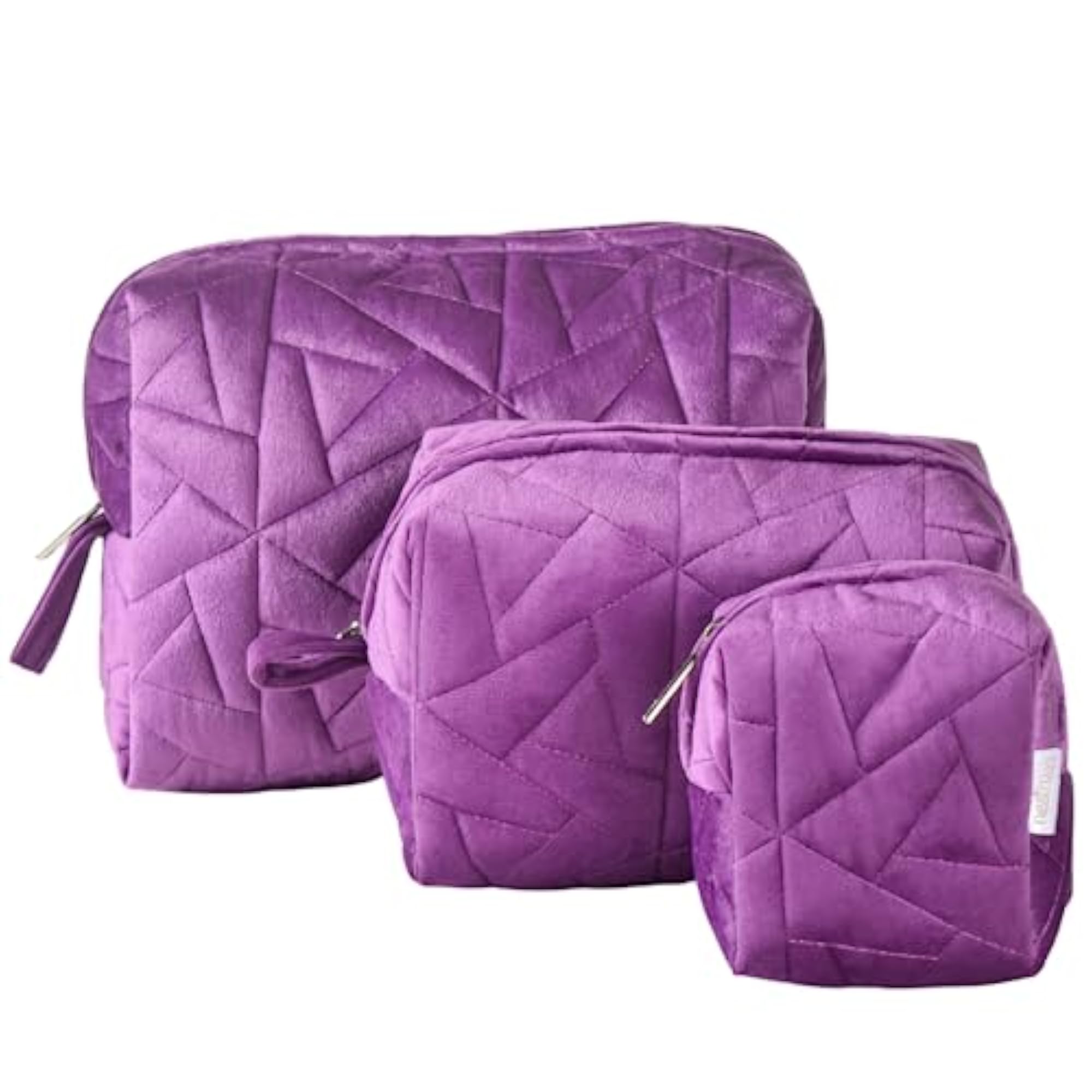 Purple Makeup Pouch Organizer Kit for Brushes and Toiletries