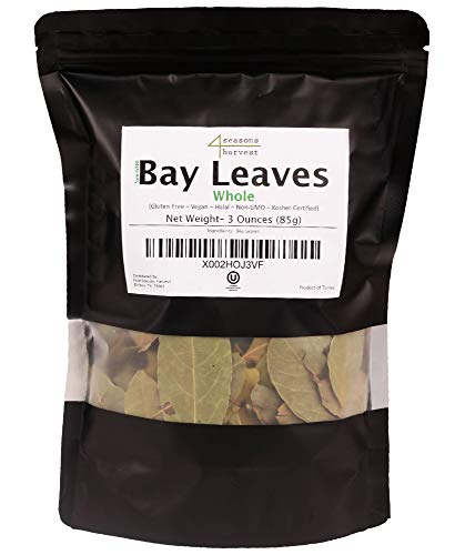 Four Seasons Harvest Bay Leaves Whole (Non-GMO & Kosher Certified) - 3 Oz