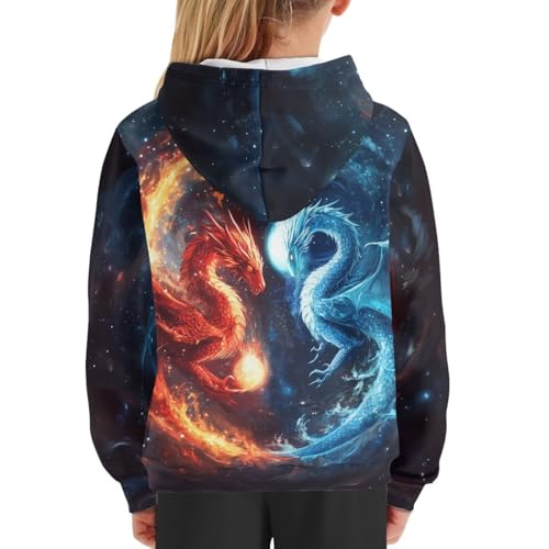 Image of WELLFLYHOM Boys Hooded Sweatshirts Hoodie Pullover Cool Graphic Crewneck Blouses Size 6-16