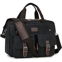 Ruzioon Sac à Bandoulière Cuir Ordinateur Portable Homme Femme - Marron Large