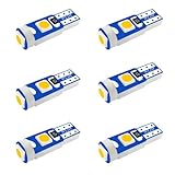 WLJH 6pcs Pink Auto LED Bulbs T5 Wedge LED Light Canbus Error Frre 74 17 2721 3030 SMD Car Dashboard Instrument Panel Cluster Lamps,Plug and Paly