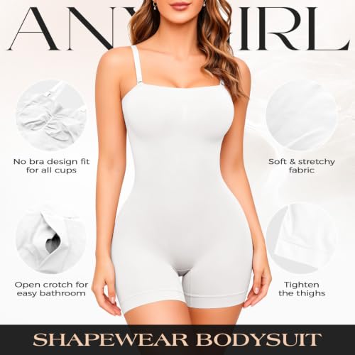 Image of Anygirl Strapless Shapewear Bodysuit Tummy Control Seamless Full Body Shapewear Body Shaper Jumpsuit Tops