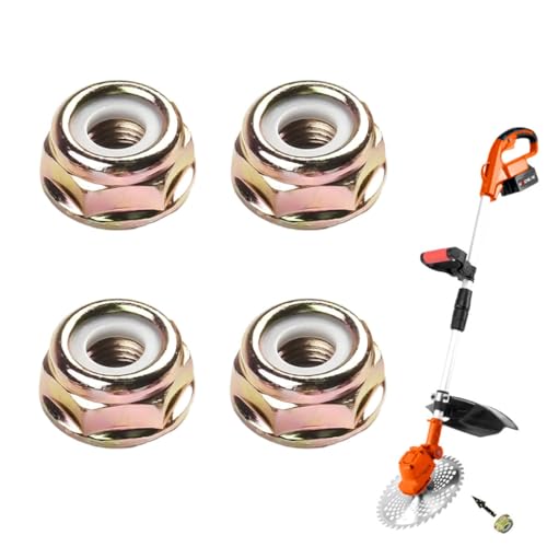 4 Stück Messermutter M10 x 1,25, Trimmerklingenmutter, Ersatzmutter-Set, Muttern Linksgewinde,Rasentrimmer Kopfadapter,Universelles Zubehör für Gartenwerkzeuge, für Rasentrimmer und Freischneider