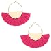 VK Accessories Semicircle Fan Shape Tassel Earrings Hoop Dangle Ear Drop Soriee for Women (fuchsia)