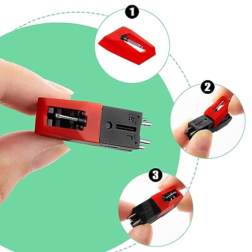 Record Player Needles Replacement, 4 Pack Technics Turntable Phonograph Needle, Record Player Cartridge With Stylus Replacement For Vintage Lp, Phonograph