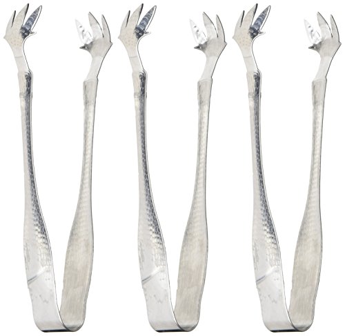 American Metalcraft IT700 6 1/2 Inch Hammered Stainless Steel Ice Tongs cover
