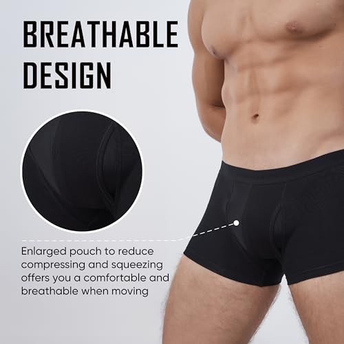 Mens Pouch Support Boxer Briefs Underwear Tagless Trunks Underwear for Men with Coolzone Fly, Low-Rise Briefs2