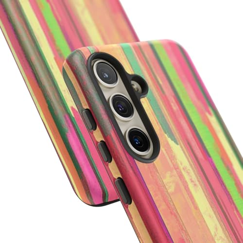 Coque Samsung S24 rose rigide mate à rayures verticales - 2