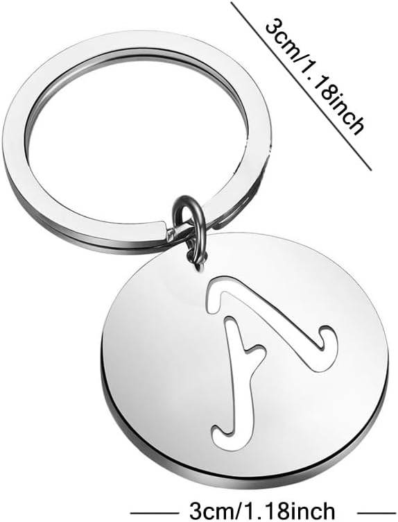 Initial Keychain for Women Men,Alphabet Letter Heart Charm Keychains Accessories Gifts For Car,Backpacks,Bag - Image 3