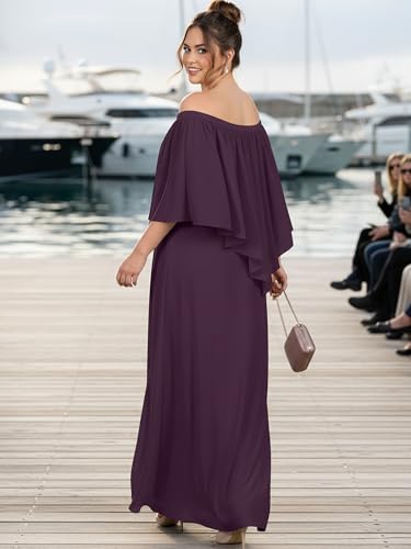 Image of KOH KOH Womens Strapless Off Shoulder Flattering Cocktail Maxi Dress Gown