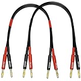 CNCESS CESS-037-2f Banana Plug Male to Male Speaker Cable 12 Gauge 680 Strand Count Silicone Soft Wire, 2 Cables (2 FEET)